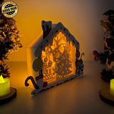 Reindeer - Paper Cut Gingerbread House Light Box File - Cricut File - 7x9 Inches - LightBoxGoodMan - LightboxGoodman