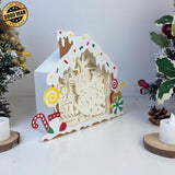 Reindeer - Paper Cut Gingerbread House Light Box File - Cricut File - 7x9 Inches - LightBoxGoodMan - LightboxGoodman