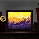 Reindeers 1 - Paper Cut Light Box File - Cricut File - 8x10 inches - LightBoxGoodMan - LightboxGoodman