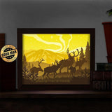 Reindeers 1 - Paper Cut Light Box File - Cricut File - 8x10 inches - LightBoxGoodMan - LightboxGoodman