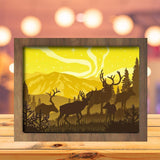 Reindeers 1 - Paper Cutting Light Box - LightBoxGoodman