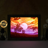 Riding In To The Sunset – Paper Cut Light Box File - Cricut File - 8x10 Inches - LightBoxGoodMan - LightboxGoodman