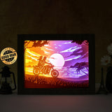 Riding In To The Sunset – Paper Cut Light Box File - Cricut File - 8x10 Inches - LightBoxGoodMan - LightboxGoodman