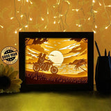 Riding into the Sunset - Paper Cutting Light Box - LightBoxGoodman - LightboxGoodman