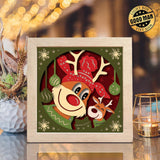 Rudolph 3 - Paper Cut Light Box File - Cricut File - 20x20cm - LightBoxGoodMan - LightboxGoodman