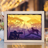 Safari Africa – Paper Cut Light Box File - Cricut File - 8x10 inches - LightBoxGoodMan