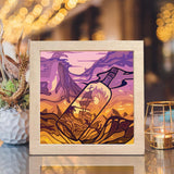 Sailing Ship In Bottle - Paper Cut Light Box File - Cricut File - 8x8 Inches - LightBoxGoodMan