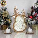 Santa 2 - Paper Cut Reindeer Light Box File - Cricut File - 24,4x17cm - LightBoxGoodMan - LightboxGoodman