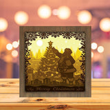 Santa Claus 3 Square - Paper Cutting Light Box - LightBoxGoodman - LightboxGoodman