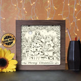 Santa Claus 3 Square - Paper Cutting Light Box - LightBoxGoodman - LightboxGoodman