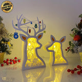 Santa - Paper Cut Deer Couple Light Box File - Cricut File - 10,4x7 inches - LightBoxGoodMan - LightboxGoodman