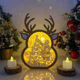 Santa - Paper Cut Reindeer Light Box File - Cricut File - 24,4x17cm - LightBoxGoodMan