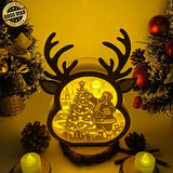 Santa - Paper Cut Reindeer Light Box File - Cricut File - 24,4x17cm - LightBoxGoodMan - LightboxGoodman