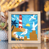 Sea Birds – Paper Cut Light Box File - Cricut File - 8x8 inches - LightBoxGoodMan