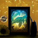 Sea Turtle 2 – Paper Cut Light Box File - Cricut File - 8x10 inches - LightBoxGoodMan - LightboxGoodman