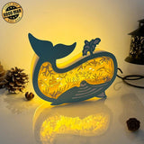 Seabed - Whale Papercut Lightbox File - 8x6.25" - Cricut File - LightBoxGoodMan - LightboxGoodman