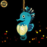 Seahorse 1 - 3D Seahorse Lantern File - 11.3x5.6" - Cricut File - LightBoxGoodMan - LightboxGoodman