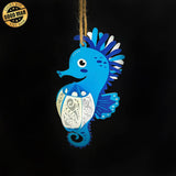 Seahorse 1 - 3D Seahorse Lantern File - 11.3x5.6" - Cricut File - LightBoxGoodMan - LightboxGoodman