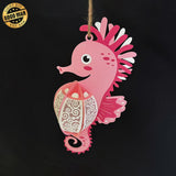 Seahorse 2 - 3D Seahorse Lantern File - 11.3x5.6" - Cricut File - LightBoxGoodMan - LightboxGoodman