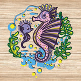 Seahorses  - Paper 3D Layered File - Cricut File - 20x23cm - LightBoxGoodMan