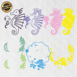 Seahorses - Paper 3D Layered File - Cricut File - 20x23cm - LightBoxGoodMan - LightboxGoodman