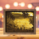 Seaside 2 - Paper Cutting Light Box - LightBoxGoodman - LightboxGoodman