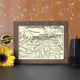 Seaside 2 - Paper Cutting Light Box - LightBoxGoodman - LightboxGoodman