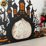 Skeletons - Paper Cut Haunted Castle Light Box File - Cricut File - 19.7x24.7 cm - LightBoxGoodMan - LightboxGoodman