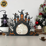 Skeletons - Paper Cut Haunted Castle Light Box File - Cricut File - 19.7x24.7 cm - LightBoxGoodMan - LightboxGoodman