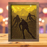 Skiing - Paper Cutting Light Box - LightBoxGoodman