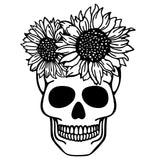 Skull Sunflower - Cricut File - Svg, Png, Dxf, Eps - LightBoxGoodMan