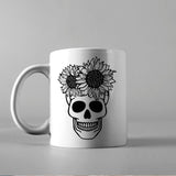 Skull Sunflower - Cricut File - Svg, Png, Dxf, Eps - LightBoxGoodMan - LightboxGoodman