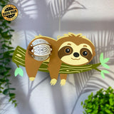 Sloth - 3D Sloth Lantern File - 11x7" - Cricut File - LightBoxGoodMan - LightboxGoodman