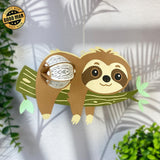 Sloth - 3D Sloth Lantern File - 11x7" - Cricut File - LightBoxGoodMan - LightboxGoodman