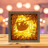 Sloth In The Jungle - Paper Cutting Light Box - LightBoxGoodman - LightboxGoodman