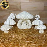 Snow White - 3D Pop-up Light Box Mushroom File - Cricut File - LightBoxGoodMan - LightboxGoodman