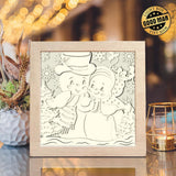 Snowman Couple 2 – Paper Cut Light Box File - Cricut File - 8x8 inches - LightBoxGoodMan - LightboxGoodman