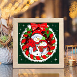 Snowman Couple – Paper Cut Light Box File - Cricut File - 8x8 inches - LightBoxGoodMan