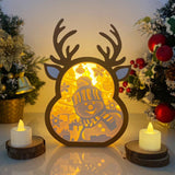 Snowman - Paper Cut Reindeer Light Box File - Cricut File - 24,4x17cm - LightBoxGoodMan