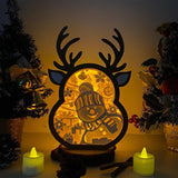 Snowman - Paper Cut Reindeer Light Box File - Cricut File - 24,4x17cm - LightBoxGoodMan - LightboxGoodman