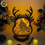 Snowman - Paper Cut Reindeer Light Box File - Cricut File - 24,4x17cm - LightBoxGoodMan - LightboxGoodman