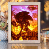 Sonic – Paper Cut Light Box File - Cricut File - 20x26cm - LightBoxGoodMan