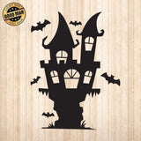 Spooky Castle With Bats - Cricut File - Svg, Png, Dxf, Eps - LightBoxGoodMan - LightboxGoodman