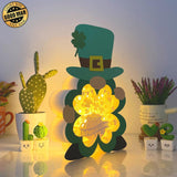 St.Patrick's Day - Lucky Gnome Papercut Lightbox File - St Patrick Motif - Cricut File - 10x6,4 inches - LightBoxGoodMan - LightboxGoodman