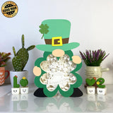 St.Patrick's Day - Lucky Gnome Papercut Lightbox File - St Patrick Motif - Cricut File - 10x6,4 inches - LightBoxGoodMan - LightboxGoodman