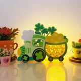 St.Patrick's Day - St. Patrick's Train Papercut Lightbox File - 10x7,8" - Cricut File - LightBoxGoodMan - LightboxGoodman