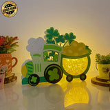 St.Patrick's Day - St. Patrick's Train Papercut Lightbox File - 10x7,8" - Cricut File - LightBoxGoodMan - LightboxGoodman