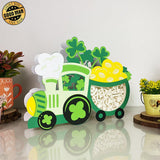 St.Patrick's Day - St. Patrick's Train Papercut Lightbox File - 10x7,8" - Cricut File - LightBoxGoodMan - LightboxGoodman