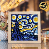 Starry Night 3 – Paper Cut Light Box File - Cricut File - 8x8 Inches - LightBoxGoodMan - LightboxGoodman