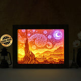 Starry Night – Paper Cut Light Box File - Cricut File - 8x10 Inches - LightBoxGoodMan - LightboxGoodman